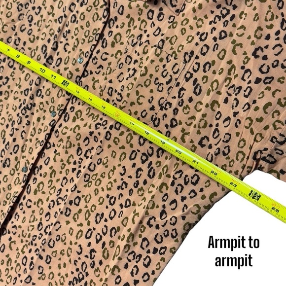 Scotch & Soda Orange and Black Leopard Print Long Sleeve Buttonup Size L - Picture 7 of 8